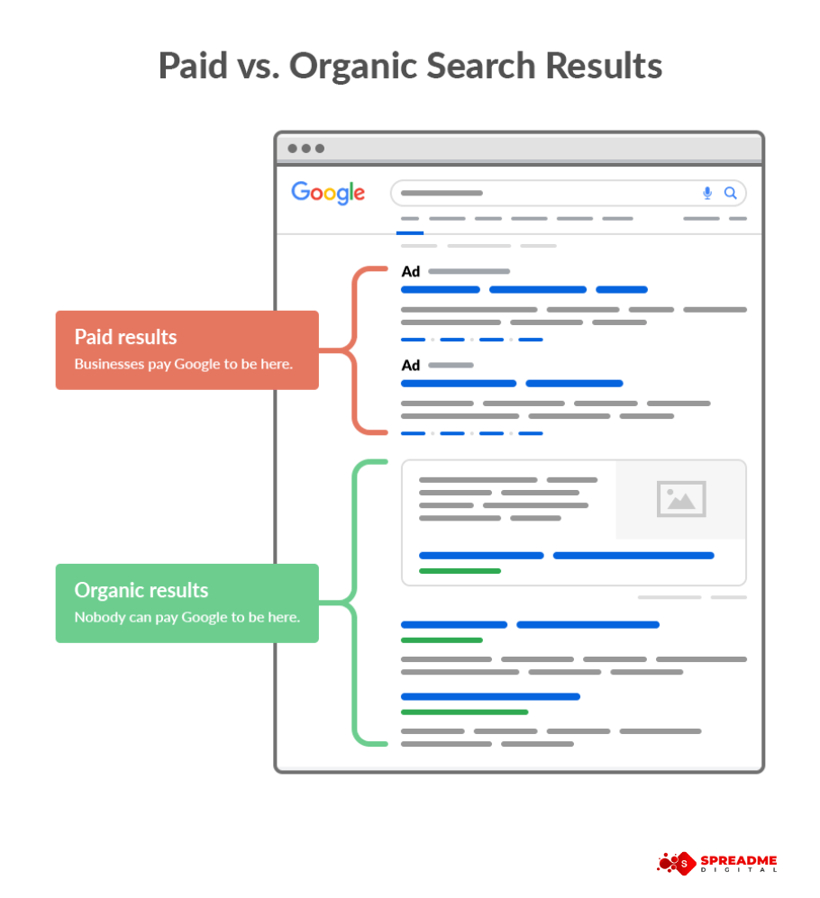 paid vs orgenic search result