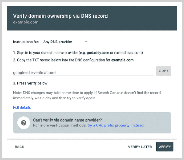 domain address verification 