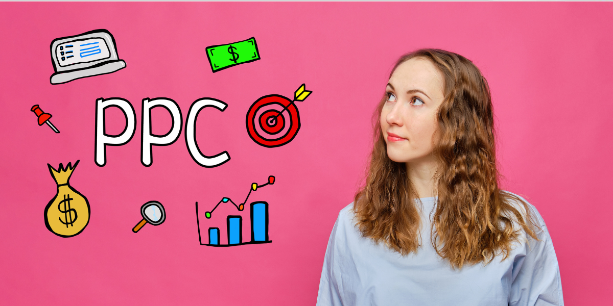 Visual guide on creating a PPC campaign, highlighting targeted advertising and cost factors for effective ROI.